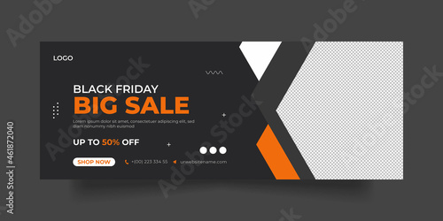 Black Friday facebook cover social media post and banner template
