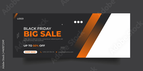 Black Friday facebook cover social media post and banner template
