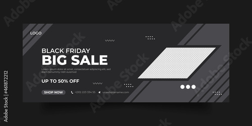Black Friday facebook cover social media post and banner template
