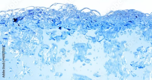 Bubbles in hot boiling water