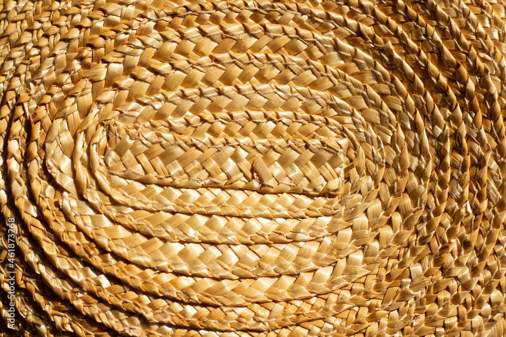 Beige straw texture with large notches Beige straw texture with large notches