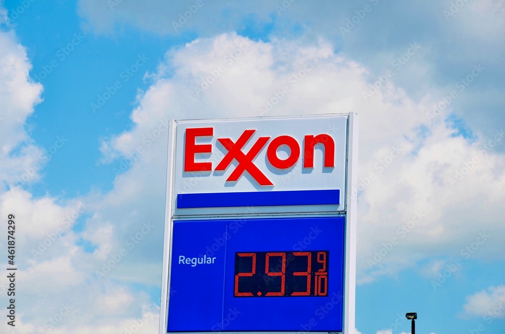 Walnut Bottom, Pennsylvania, US May 19, 2021 Exxon Logo at the local