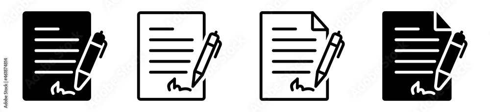 © Graficriver - signature icon set. pen signing a contract in different style. business management. vector illustration © Graficriver - signature icon set. pen signing a contract in different style. business management. vector illustration
