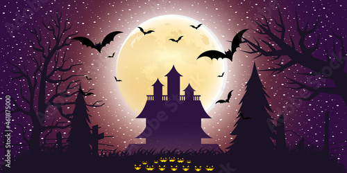 Halloween background with gradient light in flat design