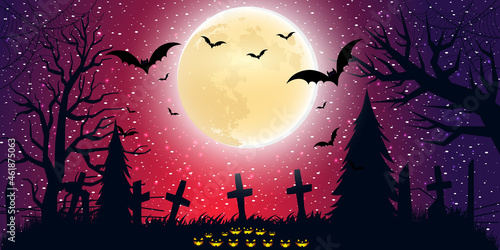 Halloween background with gradient light in flat design