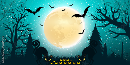 Halloween background with gradient light in flat design