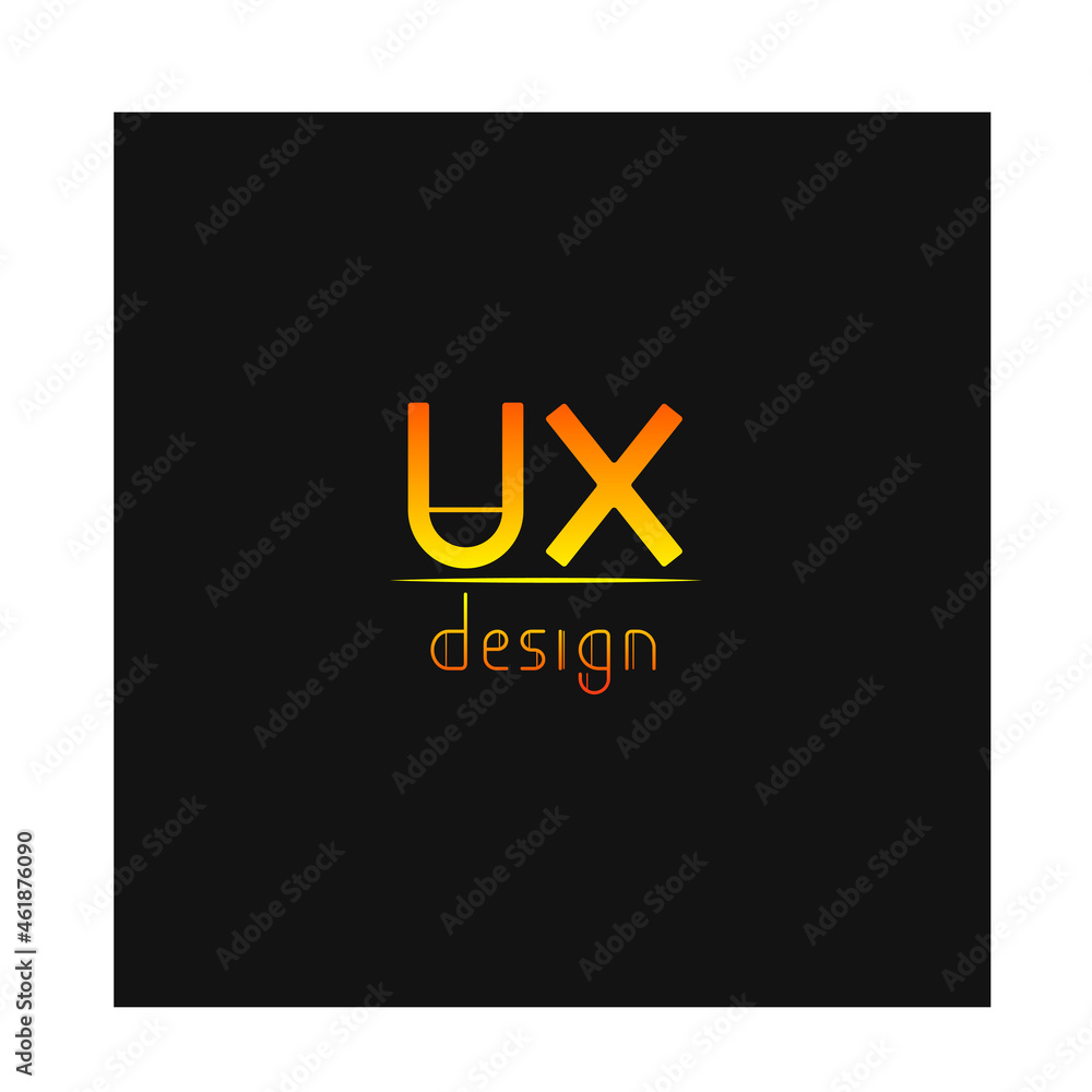 vector logo ui ux design fiery red on black background vector logo ui ux design fiery red on black background