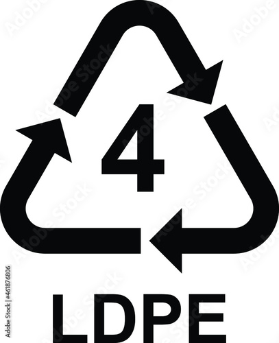 Recycling Symbols number 4 LDPE, vector.