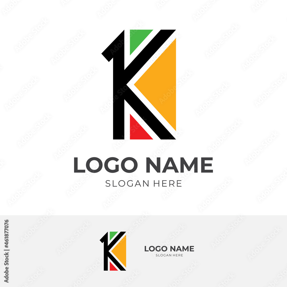 letter K logo template with flat colorful style letter K logo template with flat colorful style