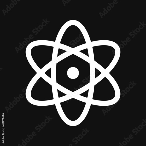 Atom icon on grey background