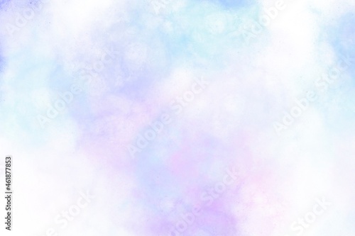 Blue pink white watercolor bright hand drawn paper texture background for card, text design, print. Aquarelle abstract colorful smudges brush paint element for fabric, wallpaper