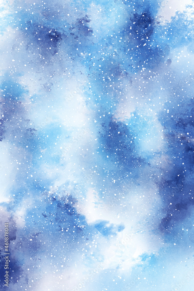 Abstract Winter Background Watercolor, Digital Paper Blue Abstract Winter Background Watercolor, Digital Paper Blue