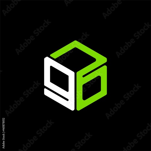 Simple typography gb hexagonal vector logo