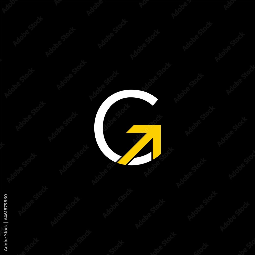 simple typography g arrow vector logo simple typography g arrow vector logo