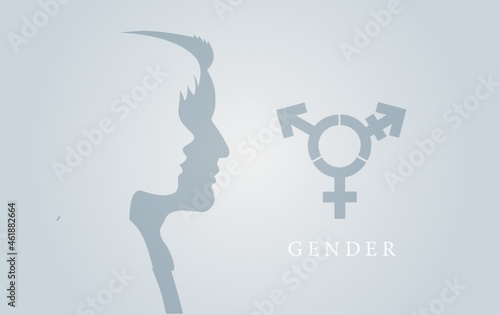 gender, transsexual illustration man woman