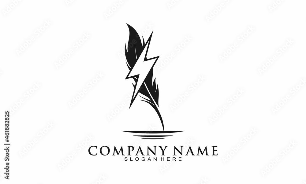 Obraz premium Flash feather vector logo