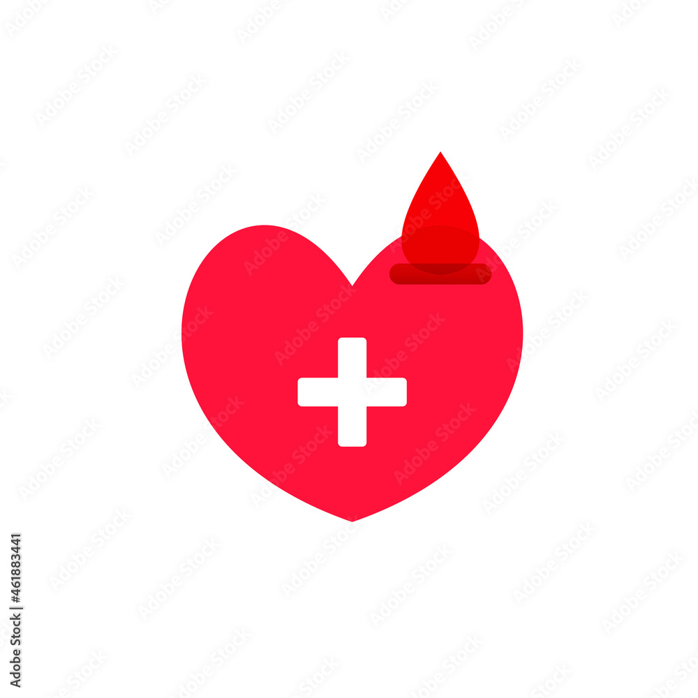 Vector Blood Donation Icon, Piggy Bank Heart and Drop with Medical Cross, Isolated on White Background Illustration. Vector Blood Donation Icon, Piggy Bank Heart and Drop with Medical Cross, Isolated on White Background Illustration.