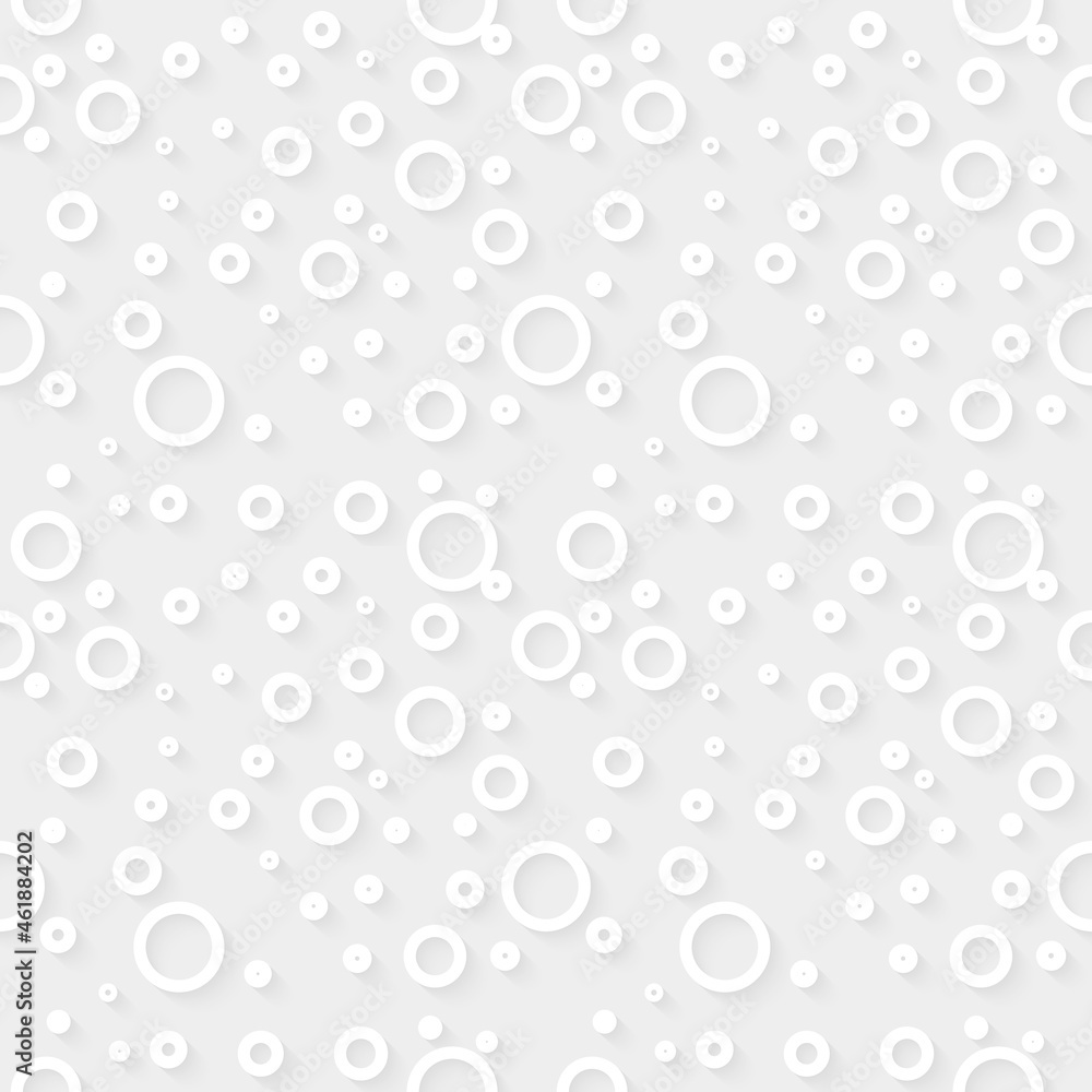 3D White background. Abstract seamless circle pattern design. Vector illustration. Eps10