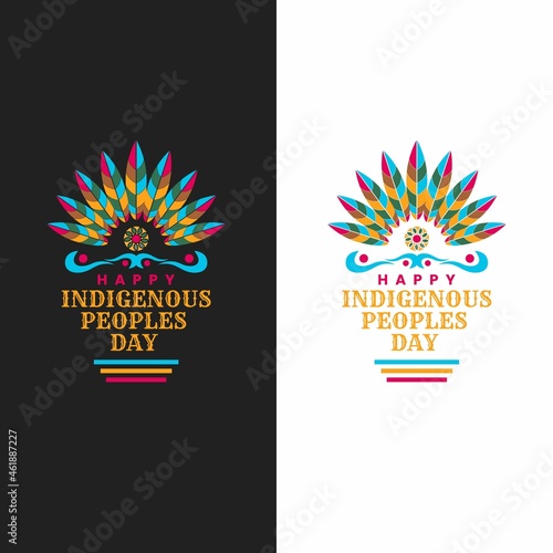 modern international indigenous peoples day greeting social media design. International Day of the World's Indigenous Peoples. custom design with feather concept