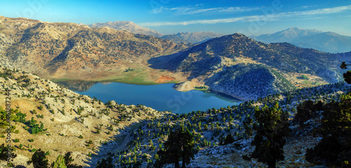 Fototapeta Naklejka Na Ścianę i Meble -  Baranda is a natural karst lake on the Antalya Elmalı Plateau, at an altitude of 1500 meters from the sea.