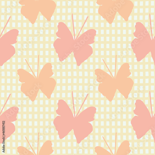 Fototapeta Naklejka Na Ścianę i Meble -  Girly Butterfly pattern design, suitable for baby, toddlers, kids fashion, textiles, accessories and wallpaper. Great as wrapping paper, product packaging and more.
