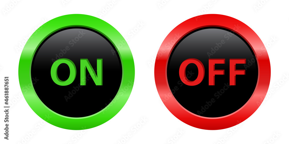 On and off buttons