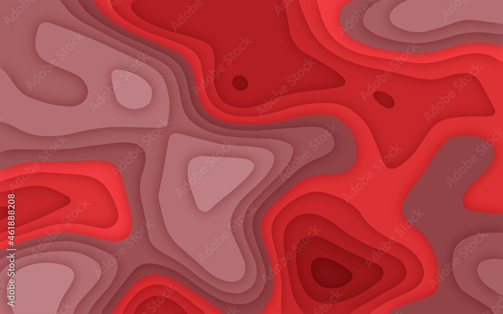 Multi color layers effect 3D papercut banner of gradient paper. Vector ...