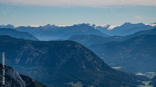 Panoramic autumn view over ausseerland and austrian alps