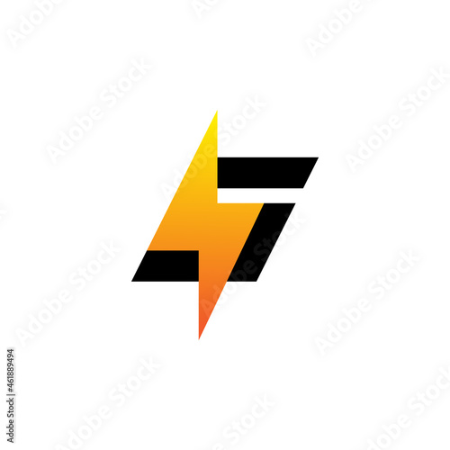 Letter S and Thunderbolt Logo. Flash Icon Thunder Bolt Letter S Electricity Logo. Flat Vector Logo Design Template Element