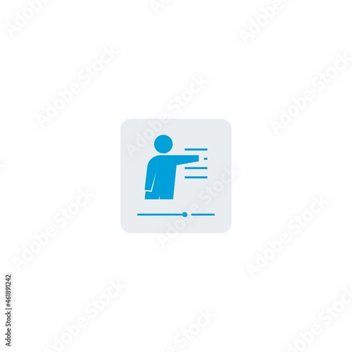 Icon workshop instructor teaching single pictogram flat icon style graphic design vector