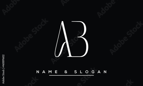 AB,  BA,  A,  B   Abstract Letters Logo Monogram