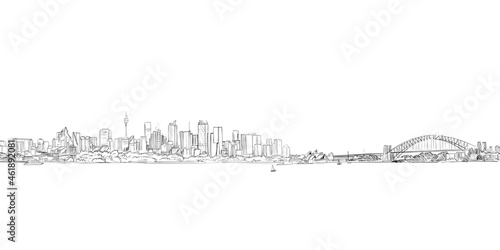 Sydney. Australia. Hand drawn vector illustration.