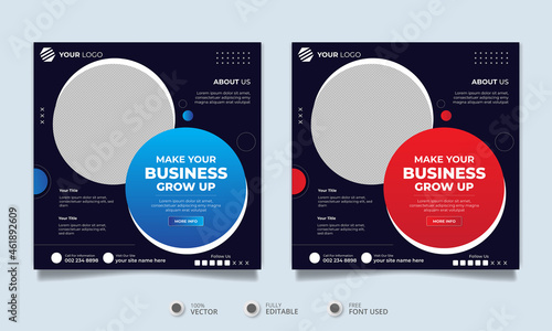 Digital business marketing minimalist social media post layouts for Instagram post	
