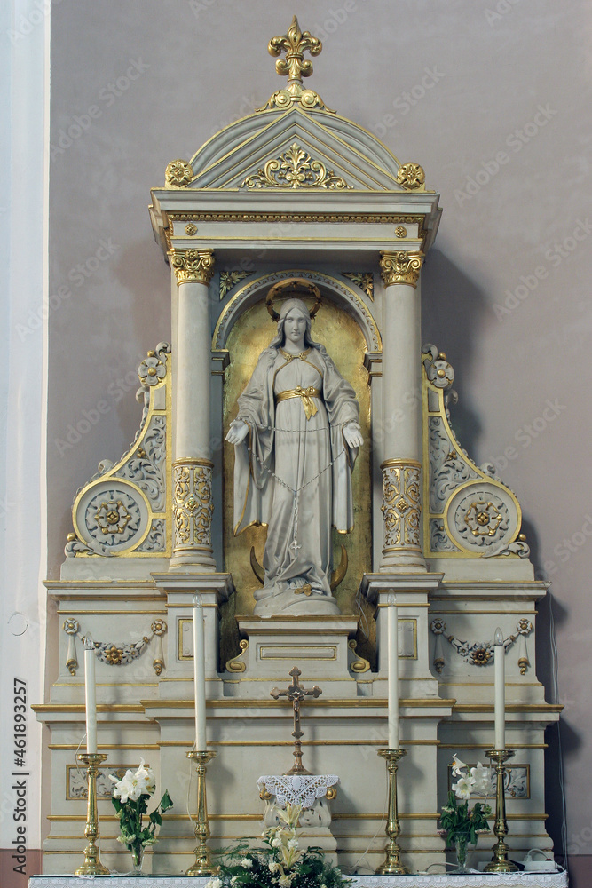 Blessed Virgin Mary, altar in the Cathedral of Saint Teresa of Avila in Bjelovar, Croatia