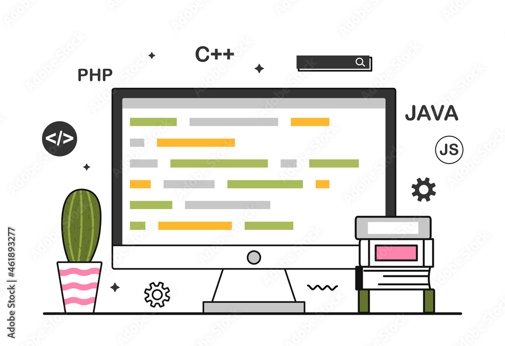 Computer programming concept Stock Vector | Adobe Stock