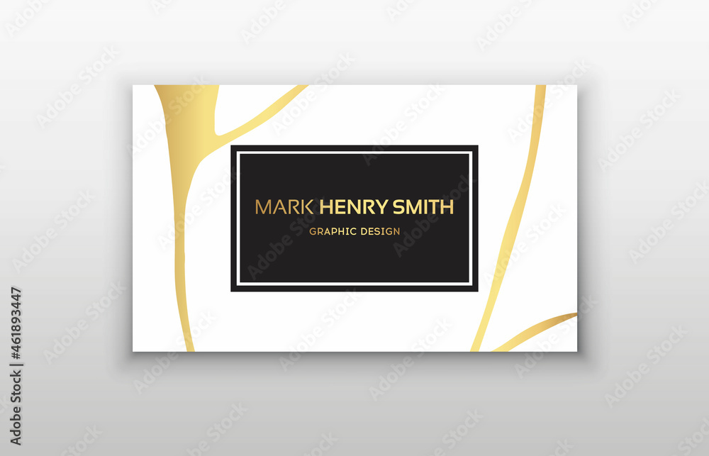 Fototapeta premium Gold business card kintsugi design. Modern business card template design.