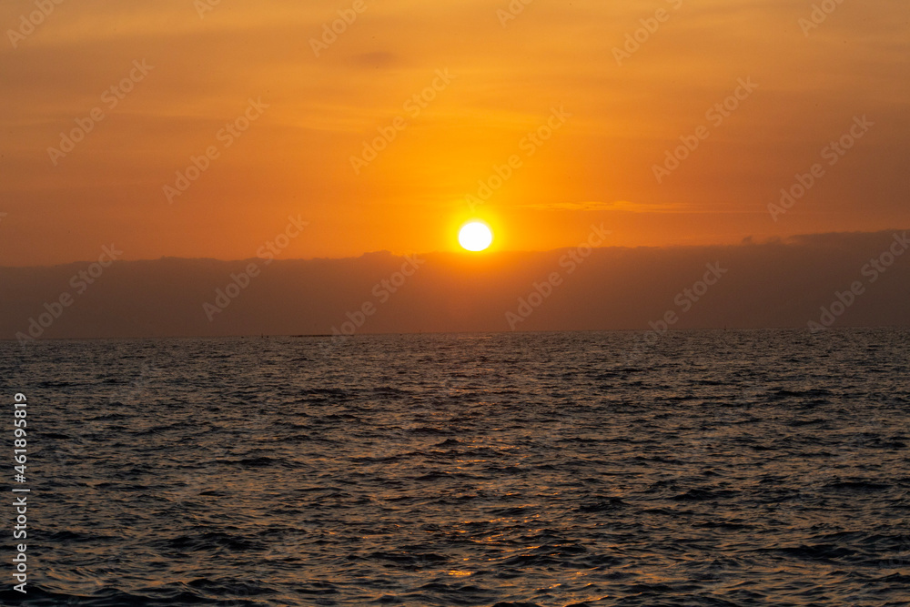 Sunset over the sea at Tenerife 