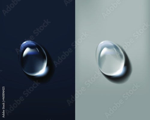 Realistic transparent Water drops composition.