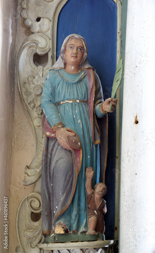 St. Elizabeth of Hungary, statue on the altar of St. Three Kings in the church of Our Lady of the Snows in Volavje, Croatia photo