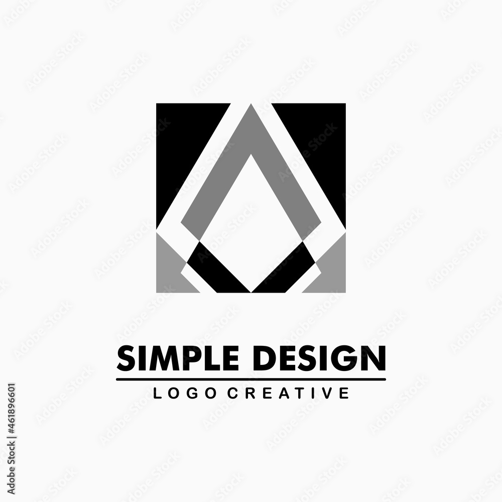 kite icon black and white in a box, letter a. simple and creative logo. Abstract business logo icon design template kite icon black and white in a box, letter a. simple and creative logo. Abstract business logo icon design template