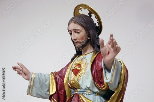 Sacred Heart of Jesus, statue in the church of Assumption of the Virgin Mary in Brodsko Vinogorje, Croatia photo