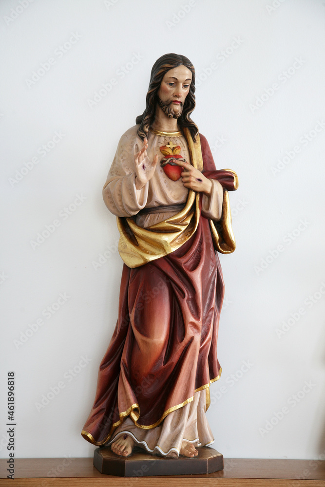Sacred Heart of Jesus, statue in the church of Assumption of the Virgin Mary in Brodsko Vinogorje, Croatia Sacred Heart of Jesus, statue in the church of Assumption of the Virgin Mary in Brodsko Vinogorje, Croatia