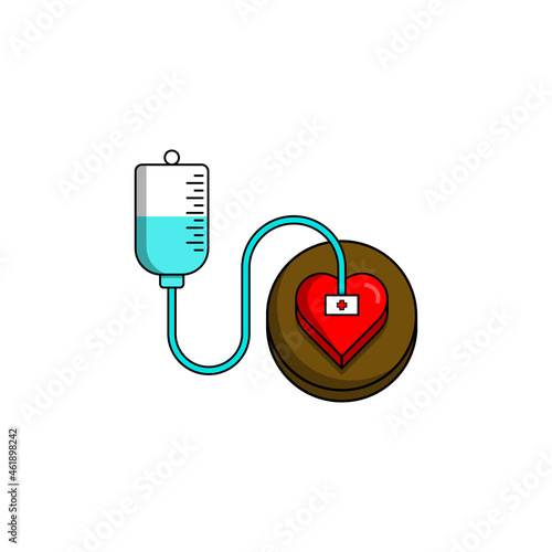 Heart infusion illustration design for health