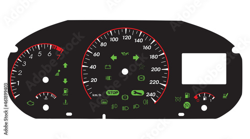 Car dashboard modern automobile control panel in EPS10
