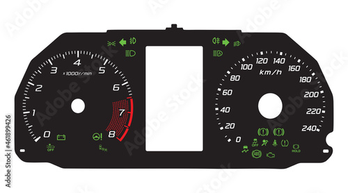 Car dashboard modern automobile control panel in EPS10 photo