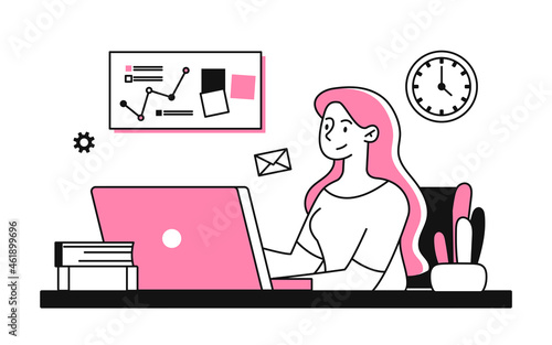 Girl working on laptop