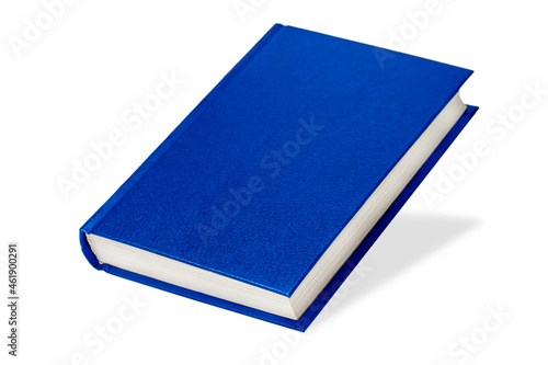 Blue book falls isolated on white background.