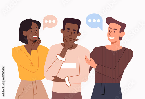 Friends discussing rumors, gossip