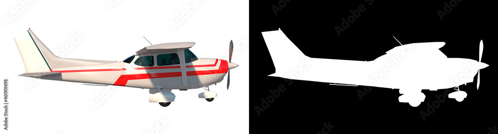 Light aircraft 2-Lateral view white background 3D Rendering Ilustracion 3D Light aircraft 2-Lateral view white background 3D Rendering Ilustracion 3D