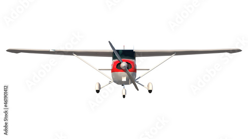 Light aircraft 2-Front view white background 3D Rendering Ilustracion 3D
